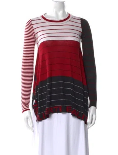 Pre-owned Sonia Rykiel Striped Crew Neck Sweatshirt In Red