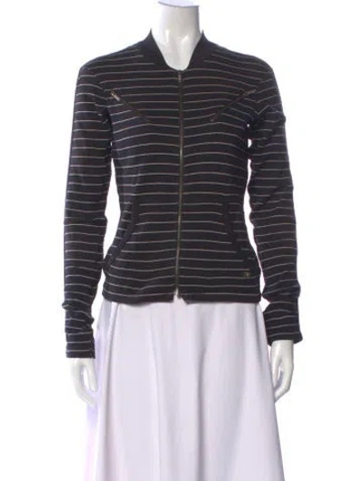 Pre-owned Sonia Rykiel Striped Crew Neck Top In Black