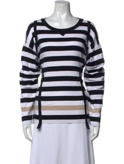 Pre-owned Sonia Rykiel Striped Crew Neck Top In Black