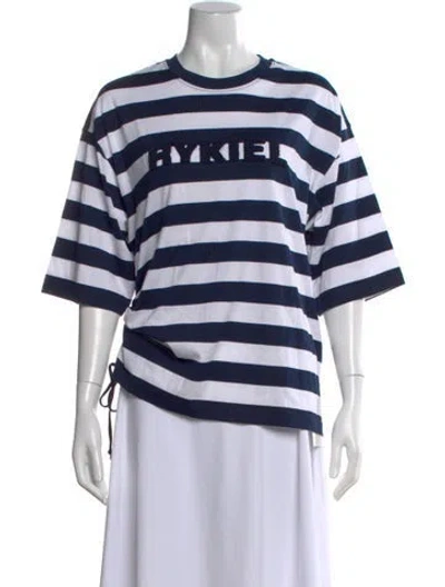 Pre-owned Sonia Rykiel Striped Crew Neck T-shirt W/ Tags In Blue