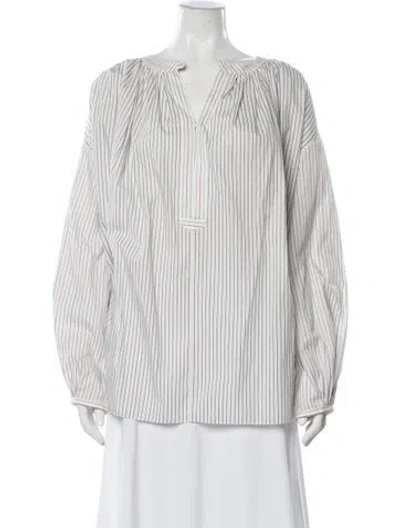 Pre-owned Sonia Rykiel Striped Crew Neck Tunic In White