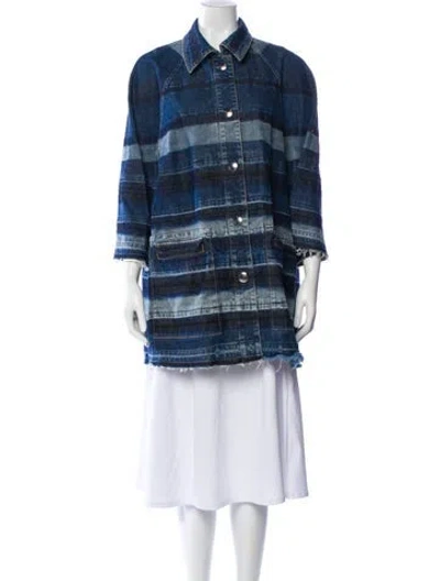 Pre-owned Sonia Rykiel Striped Denim Jacket In Blue