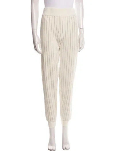 Pre-owned Sonia Rykiel Striped Glitter Accents Sweatpants In Neutral