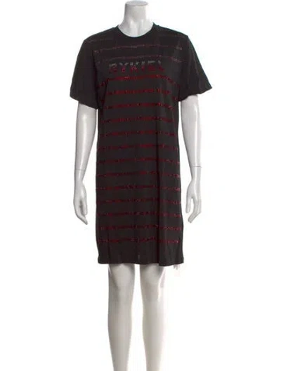 Pre-owned Sonia Rykiel Striped Knee-length Dress In Black