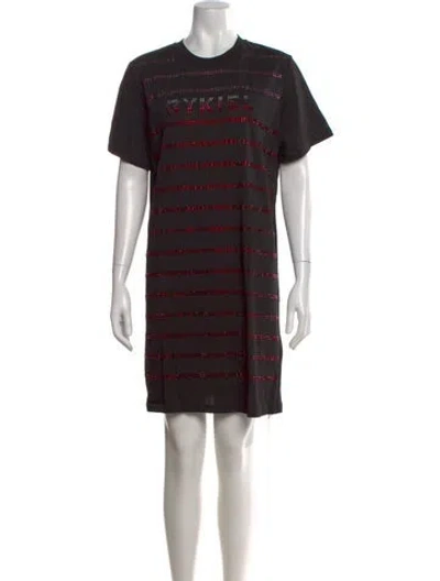 Pre-owned Sonia Rykiel Striped Knee-length Dress In Black