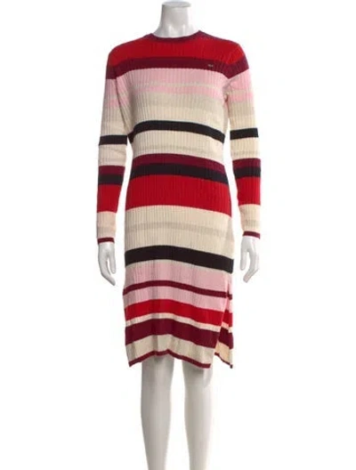 Pre-owned Sonia Rykiel Striped Knee-length Dress In Red