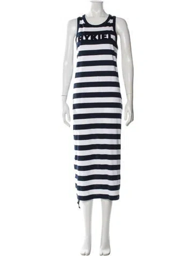 Pre-owned Sonia Rykiel Striped Long Dress In Blue