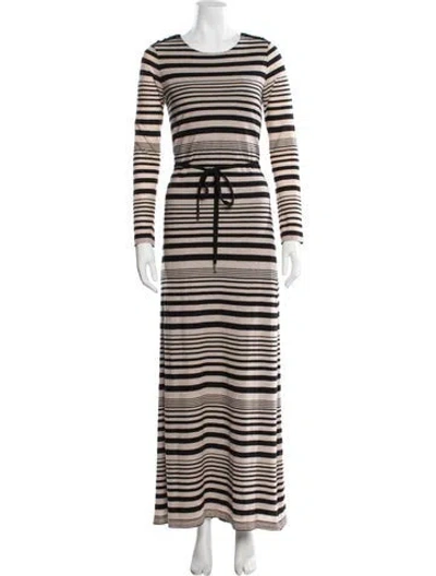 Pre-owned Sonia Rykiel Striped Long Dress In Neutral