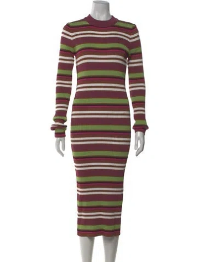 Pre-owned Sonia Rykiel Striped Long Dress In Pink
