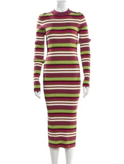Pre-owned Sonia Rykiel Striped Long Dress In Pink