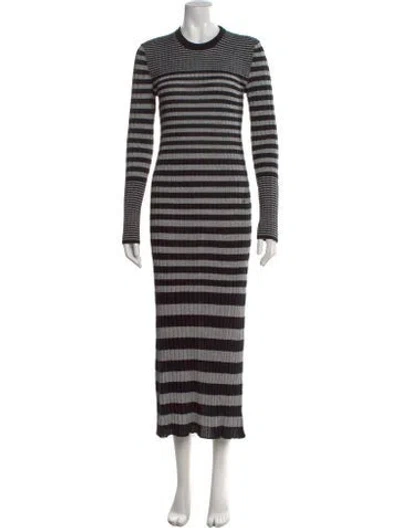Pre-owned Sonia Rykiel Striped Long Dress W/ Tags In Black