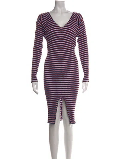 Pre-owned Sonia Rykiel Striped Midi Length Dress In Multicolor