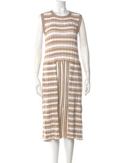 Pre-owned Sonia Rykiel Striped Midi Length Dress In Neutral