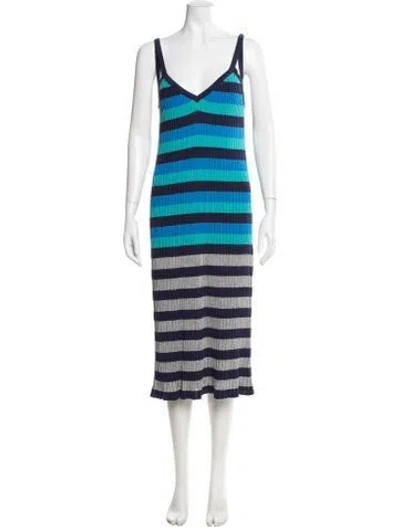 Pre-owned Sonia Rykiel Striped Midi Length Dress W/ Tags