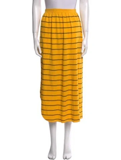 Pre-owned Sonia Rykiel Striped Midi Length Skirt In Yellow