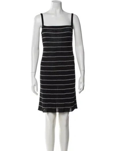 Pre-owned Sonia Rykiel Striped Mini Dress In Black