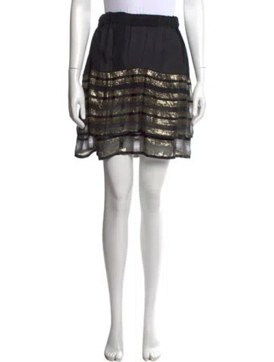 Pre-owned Sonia Rykiel Striped Mini Skirt In Black