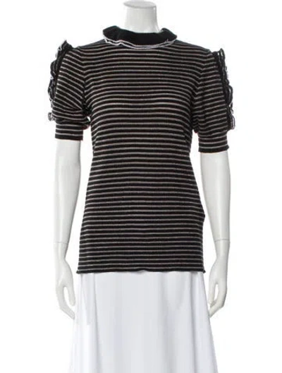 Pre-owned Sonia Rykiel Striped Mock Neck Top In Multi