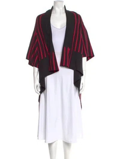 Pre-owned Sonia Rykiel Striped Open Front Sweater In Black