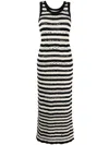 Sonia Rykiel Striped Openwork Maxi Dress In Black