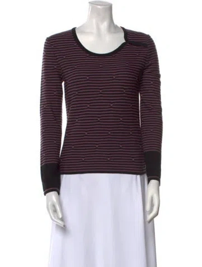 Pre-owned Sonia Rykiel Striped Scoop Neck Sweater In Multi