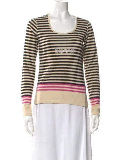 Pre-owned Sonia Rykiel Striped Scoop Neck Top