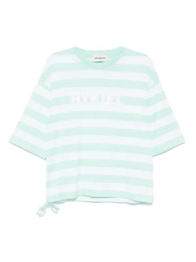 Sonia Rykiel Gestreiftes T-shirt In Grün