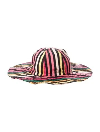 Pre-owned Sonia Rykiel Striped Sun Hat In Black