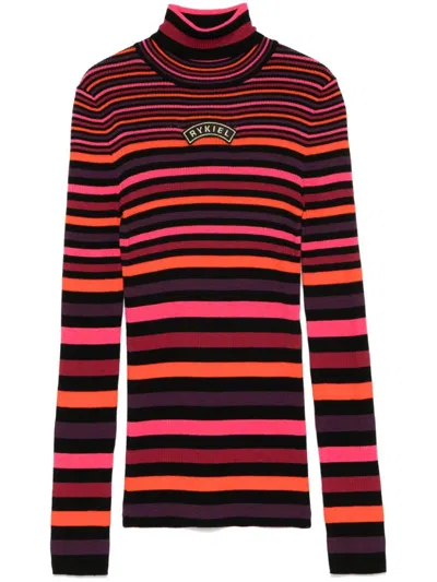 Sonia Rykiel Striped Sweater In Red