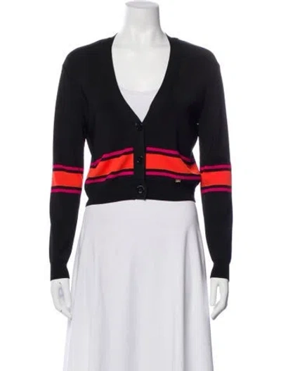 Pre-owned Sonia Rykiel Striped V-neck Sweater In Multi