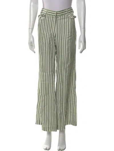 Pre-owned Sonia Rykiel Striped Wide Leg Pants In Green