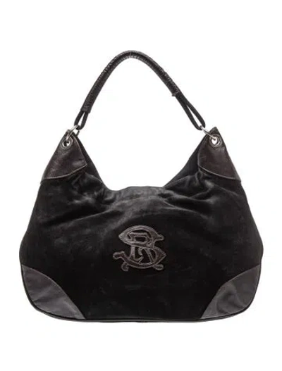 Pre-owned Sonia Rykiel Suede Shoulder Bag In Black