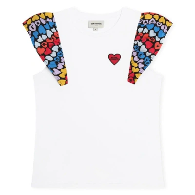 Sonia Rykiel Kids' T-shirt With Color-block Design In White