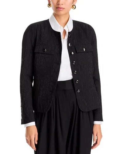 Sonia Rykiel Textured Fitted Rounded Shoulder Jacket In Black