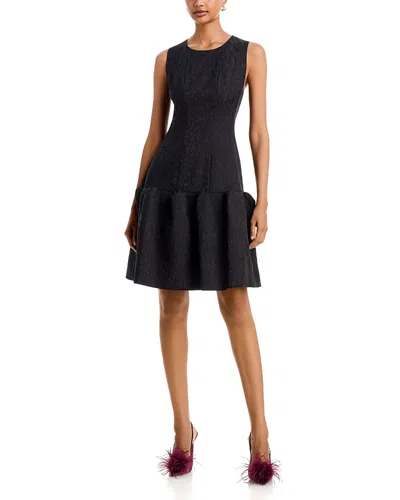 Sonia Rykiel Textured Jewel Neck Dress In Black