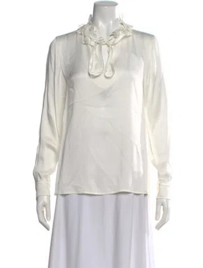 Pre-owned Sonia Rykiel Tie Neck Long Sleeve Blouse In Neutral