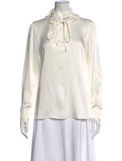 Pre-owned Sonia Rykiel Tie Neck Long Sleeve Blouse In Neutral