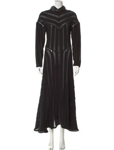 Pre-owned Sonia Rykiel Turtleneck Long Dress In Black