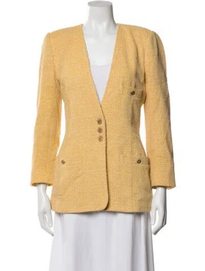 Pre-owned Sonia Rykiel Tweed Pattern Blazer In Neutral