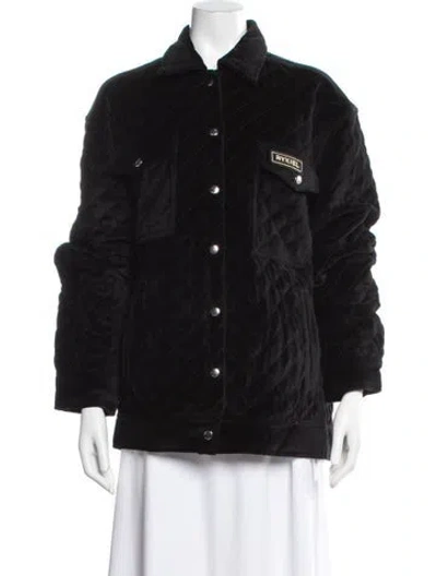 Pre-owned Sonia Rykiel Tweed Pattern Jacket In Black