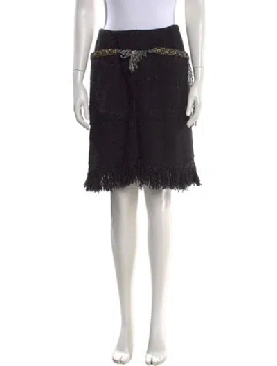 Pre-owned Sonia Rykiel Tweed Pattern Knee-length Skirt In Black