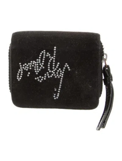 Pre-owned Sonia Rykiel Velvet Graphic Print Wallet In Black