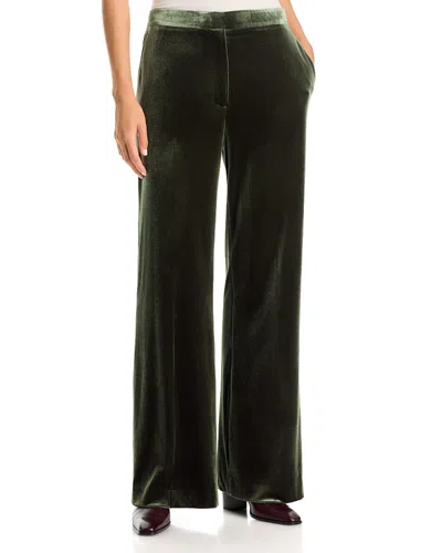 Sonia Rykiel Velvet High Waist Straight Boot Pants In Moss