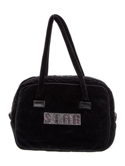 Pre-owned Sonia Rykiel Velvet Top Handle Bag In Black