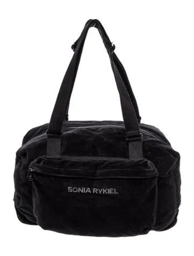 Pre-owned Sonia Rykiel Velvet Weekender Bag In Black
