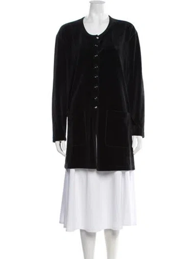 Pre-owned Sonia Rykiel Vintage Crew Neck Button-up Top In Black