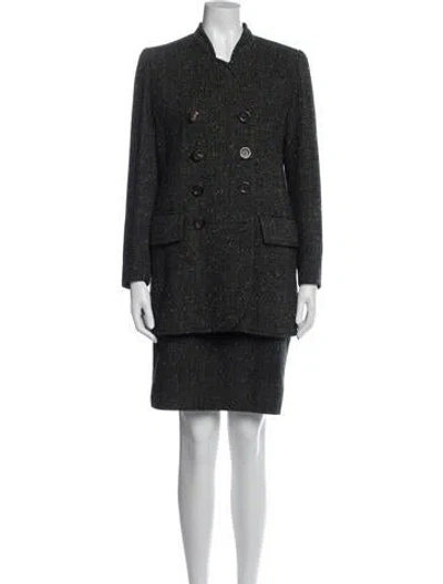 Pre-owned Sonia Rykiel Vintage Tweed Pattern Skirt Set In Black