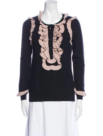 Pre-owned Sonia Rykiel Virgin Wool Colorblock Pattern Sweater In Black