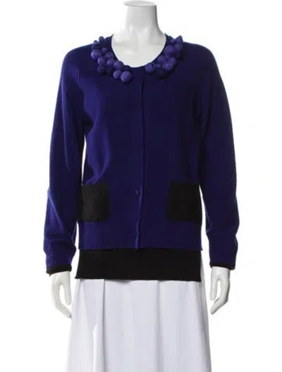 Pre-owned Sonia Rykiel Virgin Wool Colorblock Pattern Sweater In Blue