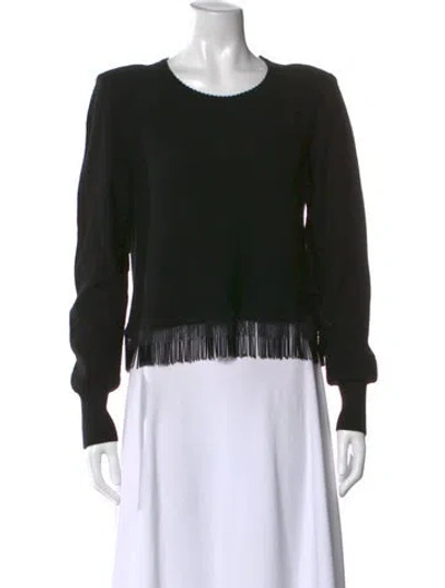 Pre-owned Sonia Rykiel Virgin Wool Crew Neck Sweater In Black